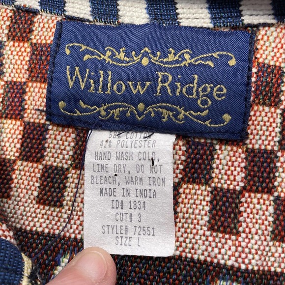 Willow Ridge Vintage Christmas Jacket Knit Tapestry Snowman Candy Cane Size L - Picture 3 of 11